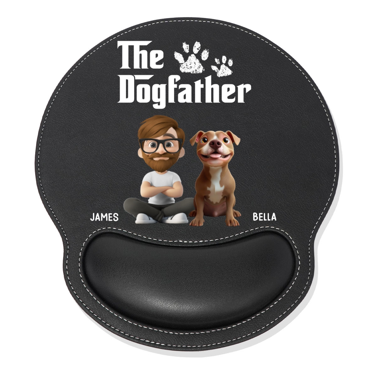 The Dogfather - Personalized Leather Mouse Pad