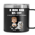 Custom Father's day Birthday Gifts For Cat Dad, Cat Lovers • Best Dad Ever Cat Ver - Personalized 14oz Stainless Steel Tumbler With Handle