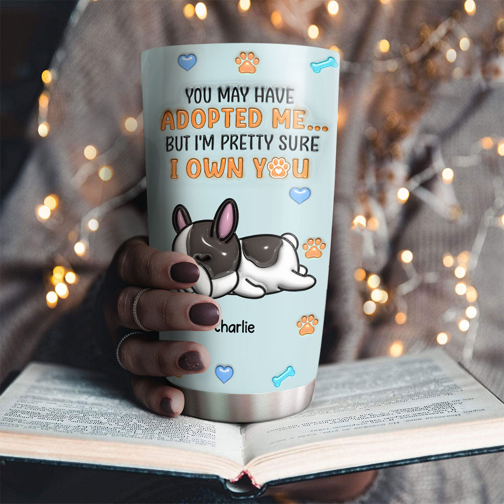 Custom Mother's day Birthday Gifts For Pet Mom, Pet Lovers • Adopted Me - Personalized 3D Inflated Effect Tumbler