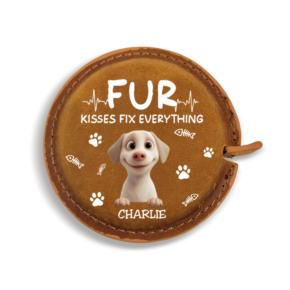 Pet Kisses - Personalized Leather Tape Measure