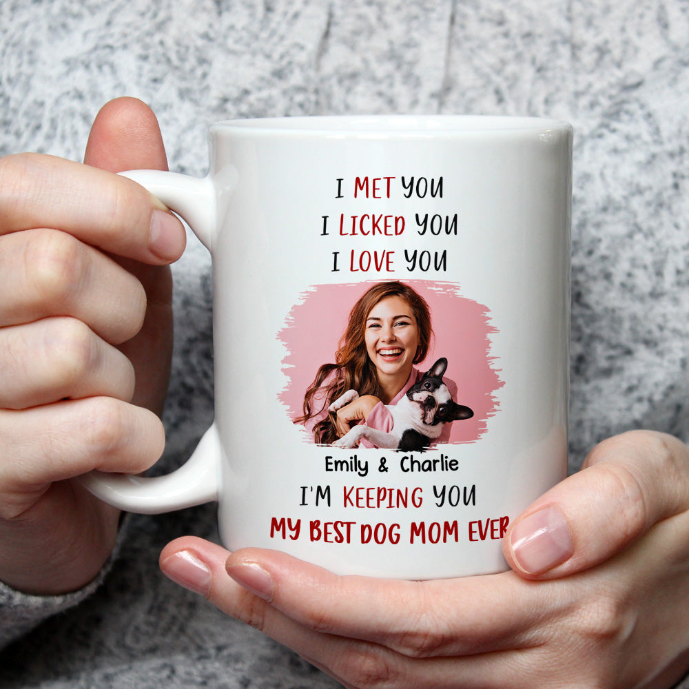 Custom Photo Christmas Birthday Gifts For Dog Lovers • Keeping My Best Dog Mom Photo - Personalized Coffee Mug