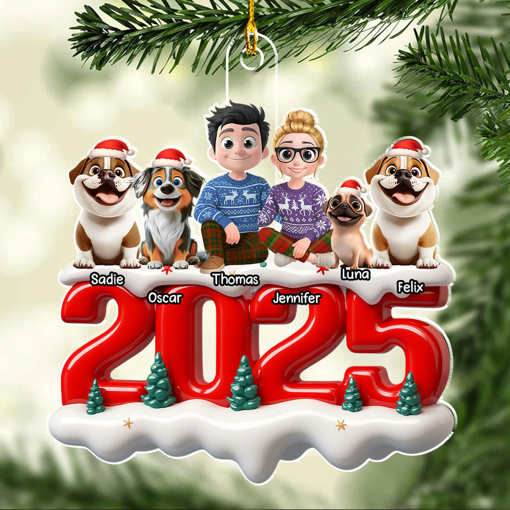 Custom Christmas Decor Home Birthday Gifts For Dog Lovers • Together Forever Now - Personalized 3D Effect Acrylic Ornament