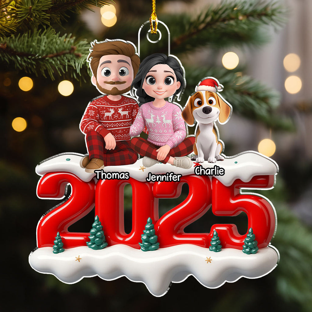 Custom Christmas Decor Home Birthday Gifts For Dog Lovers • Together Forever Now - Personalized 3D Effect Acrylic Ornament