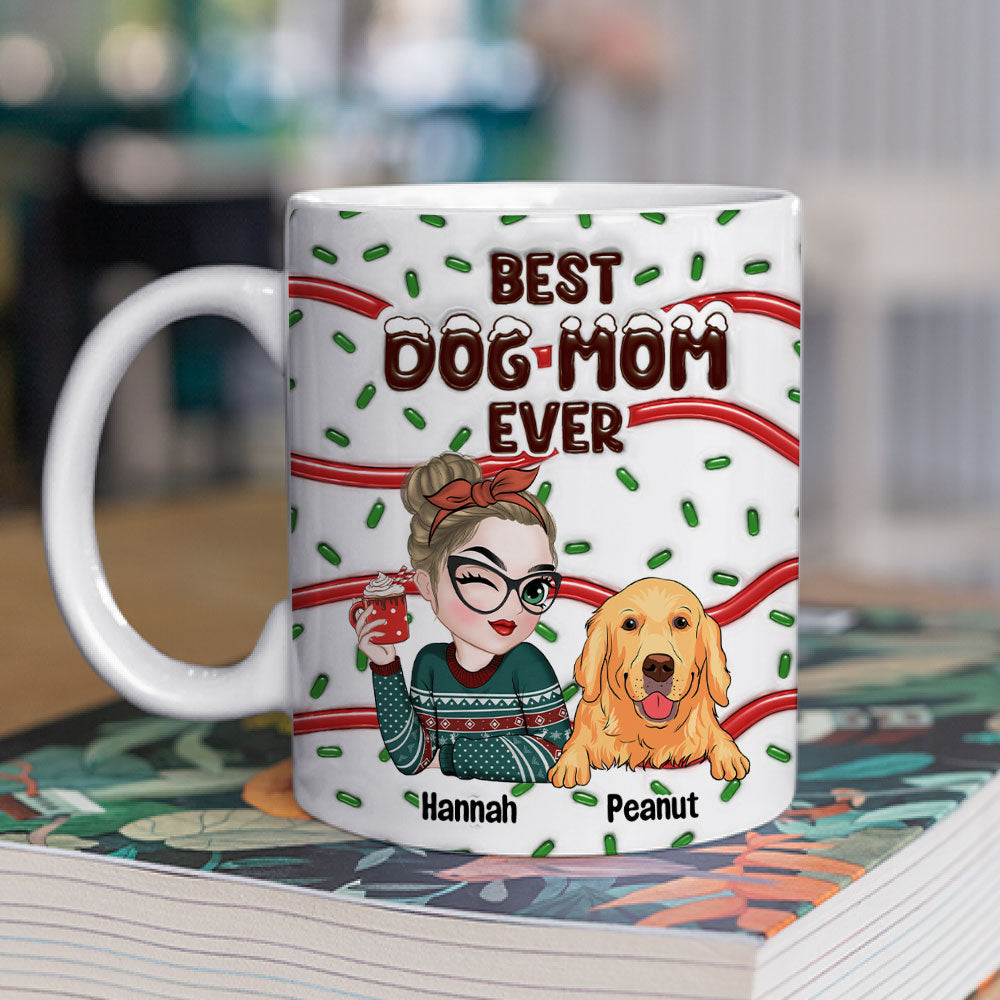Custom Mother's day Birthday Gifts For Dog Mom, Dog Lovers • Best Fur Mom Cake - Personalized 3D Inflated Effect Mug