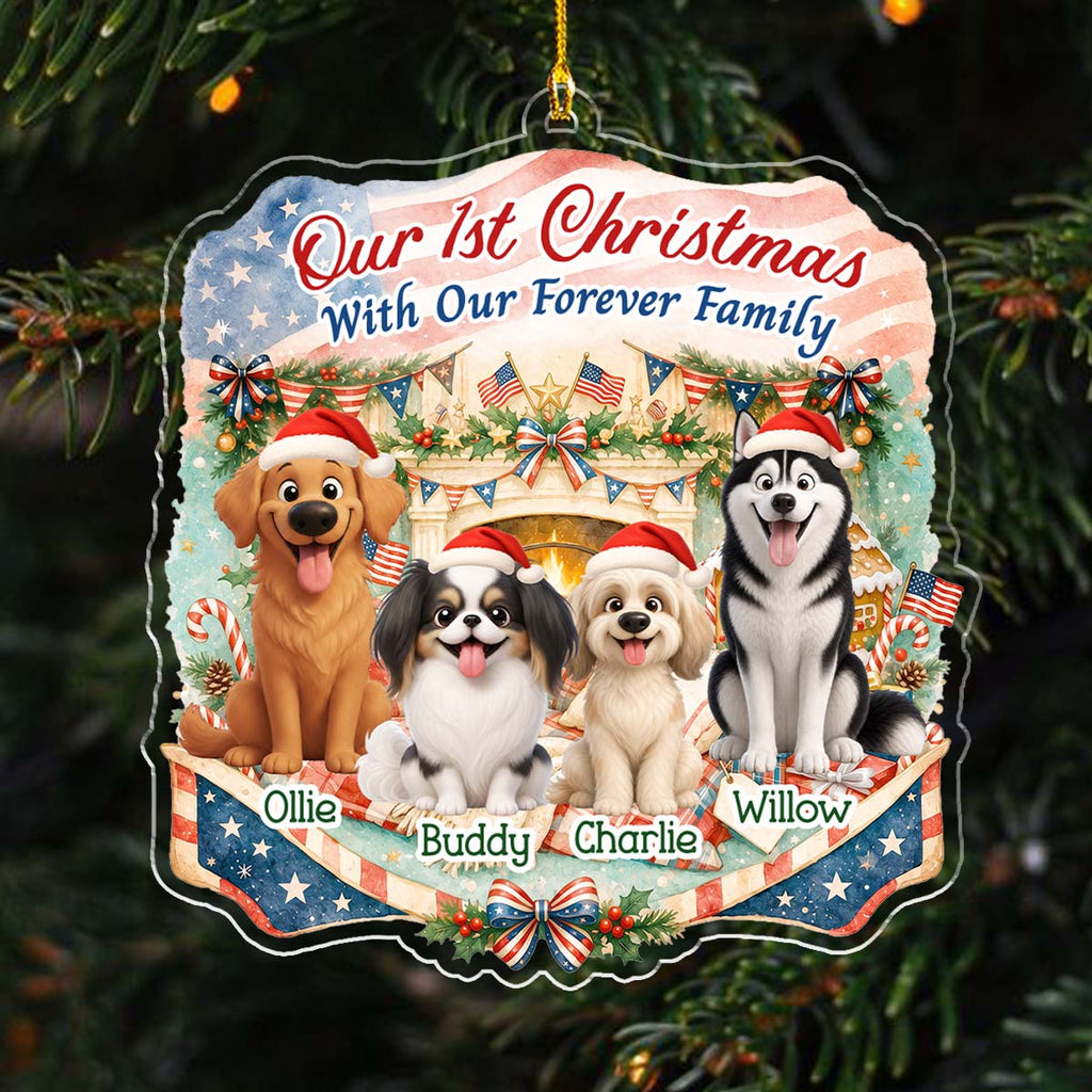 Custom Christmas Decor Home Birthday Gifts For Dog Mom, Dog Lovers • Our Pup Is First Noel - Personalized Acrylic Ornament