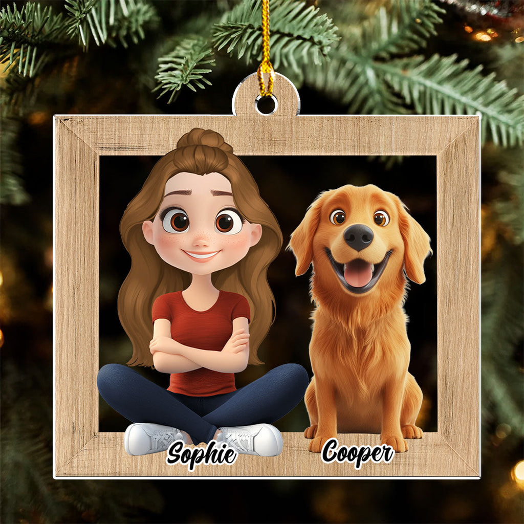 Custom Christmas Decor Home Birthday Gifts For Dog Mom, Dog Lovers • Cute Dog Mum - Personalized Acrylic Ornament
