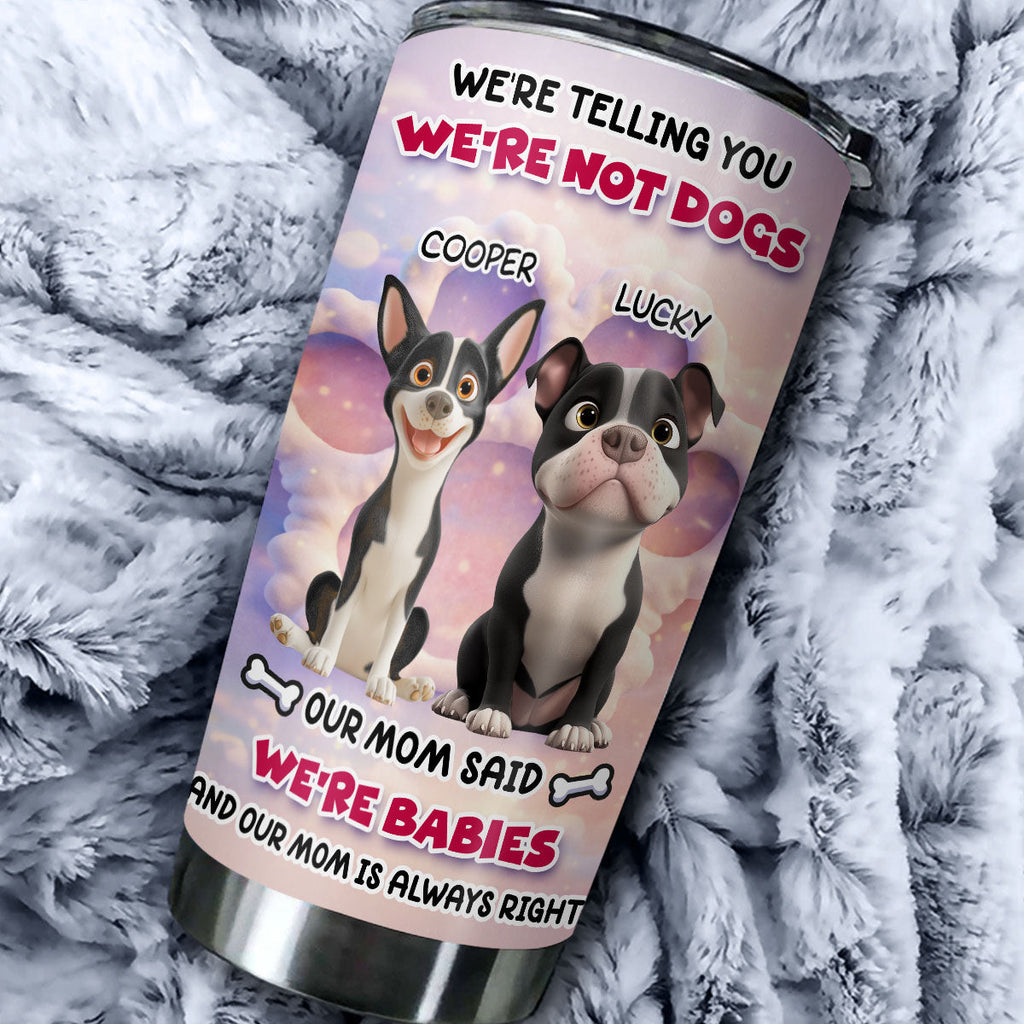 Custom Christmas Birthday Gifts For Dog Lovers • I Am Telling You Cartoon - Personalized 3D Effect Tumbler