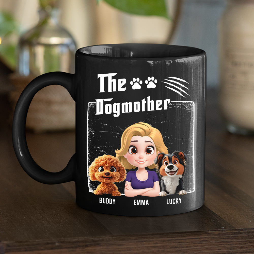 Custom Christmas Birthday Gifts For Dog Mom, Dog Lovers • The Dogmother Dark Ver - Personalized Coffee Mug