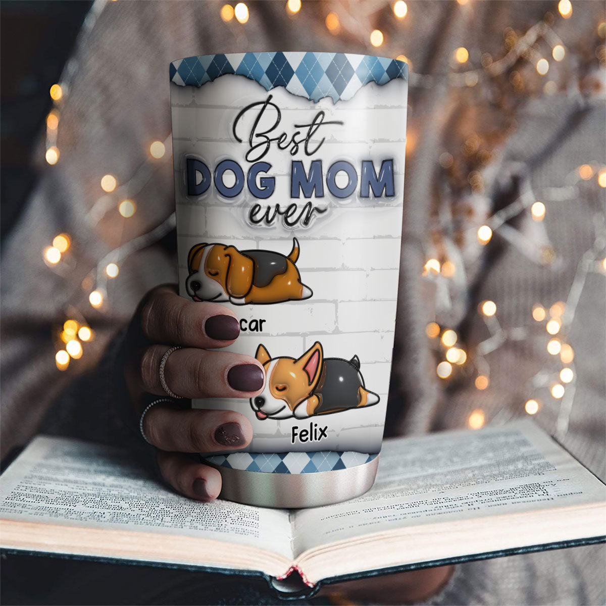 Custom Christmas Birthday Gifts For Pet Lovers • Best Dog Parents - Personalized 3D Inflated Effect Tumbler