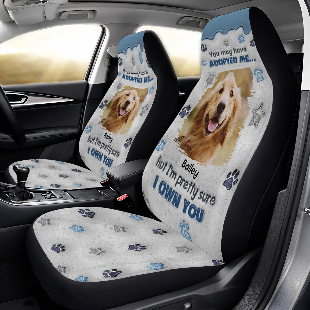 You May Have Adopted Photo - Personalized Car Seat Cover