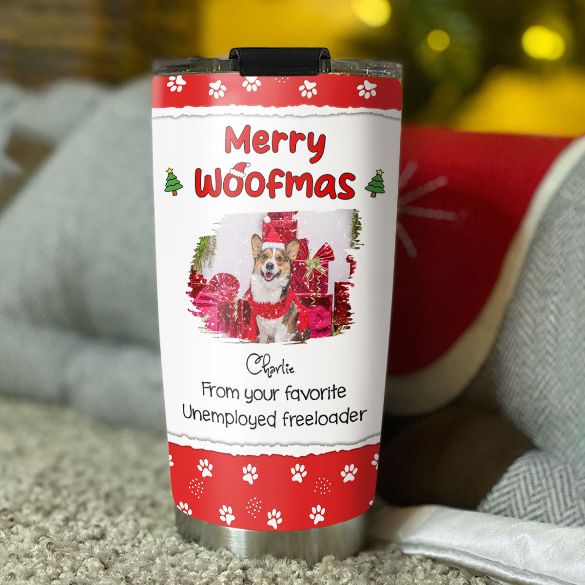Custom Photo Christmas Birthday Gifts For Dog Lovers • From You Favorite Photo - Personalized Tumbler