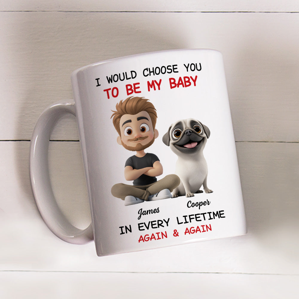 Custom Christmas Birthday Gifts For Dog Dad, Dog Lovers • Over And Over Again - Personalized Coffee Mug