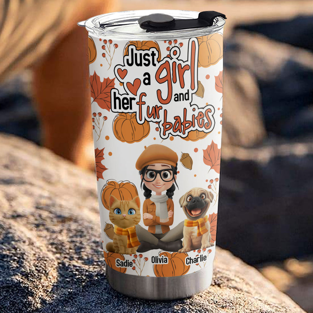 Custom Christmas Birthday Gifts For Pet Mom, Pet Lovers • Falling For Fur Babies - Personalized Tumbler