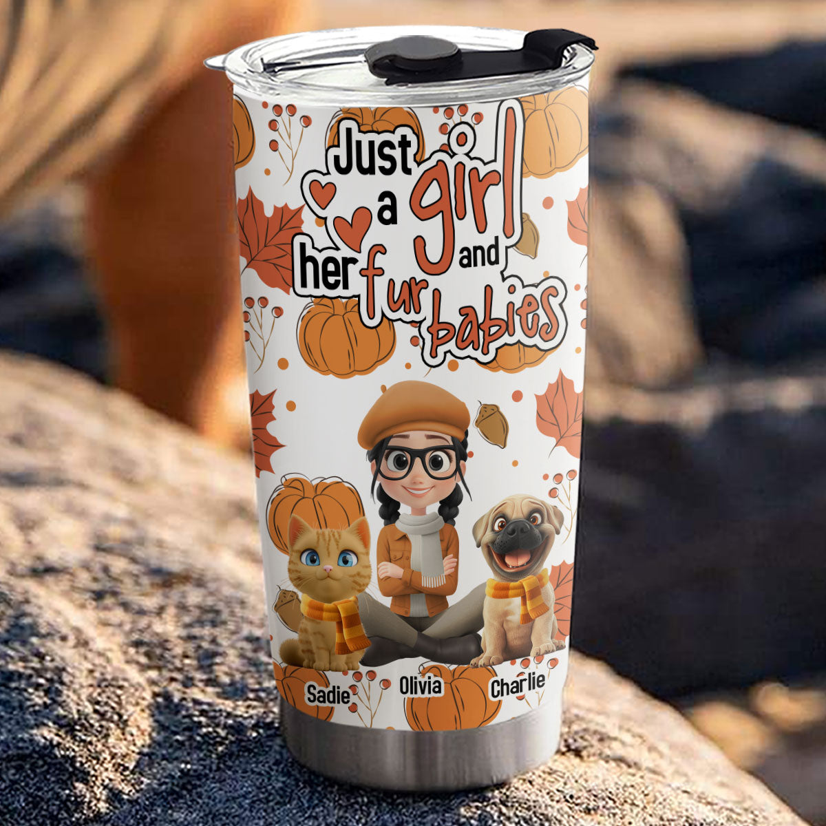 Custom Christmas Birthday Gifts For Pet Mom, Pet Lovers • Falling For Fur Babies - Personalized Tumbler