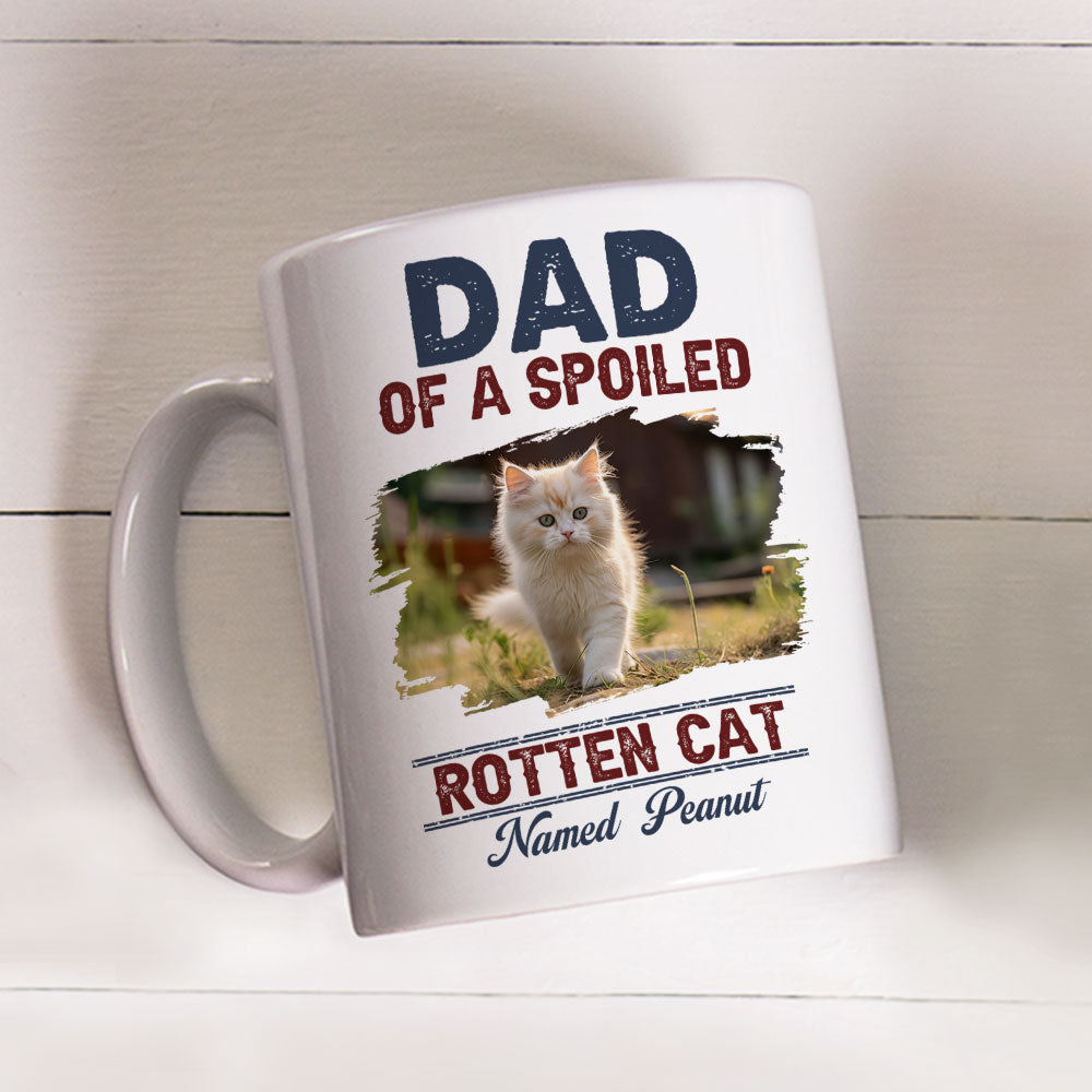 Custom Photo Father's day Birthday Gifts For Cat Dad, Cat Lovers • New Rotten Cat Chibi Photo - Personalized Coffee Mug