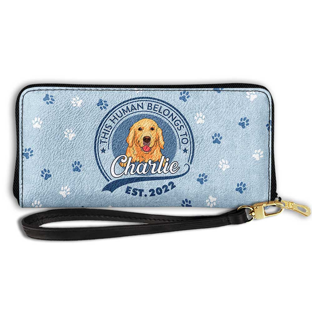Human Belongs To Dog 2 - Personalized Leather Wallet