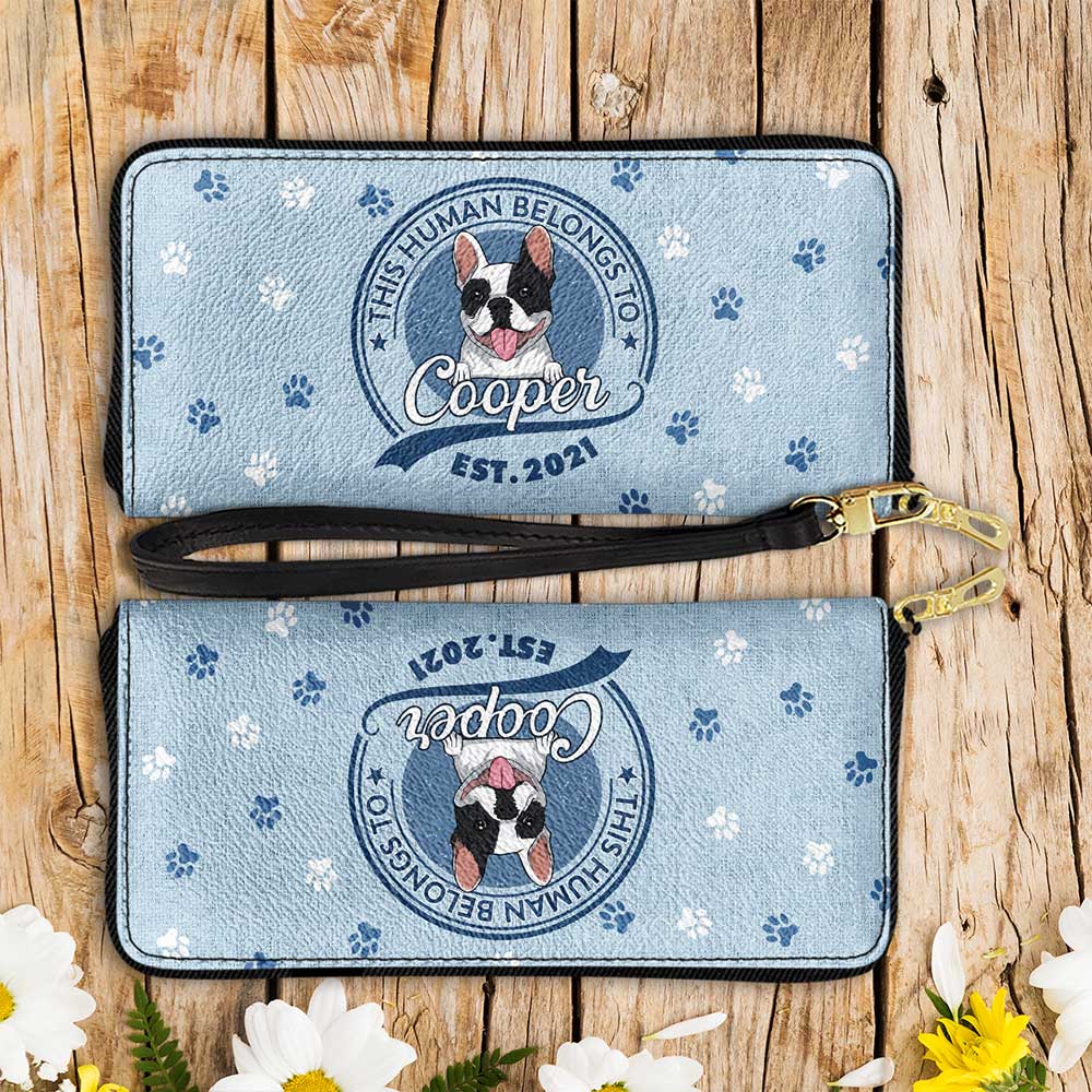 Human Belongs To Dog 2 - Personalized Leather Wallet