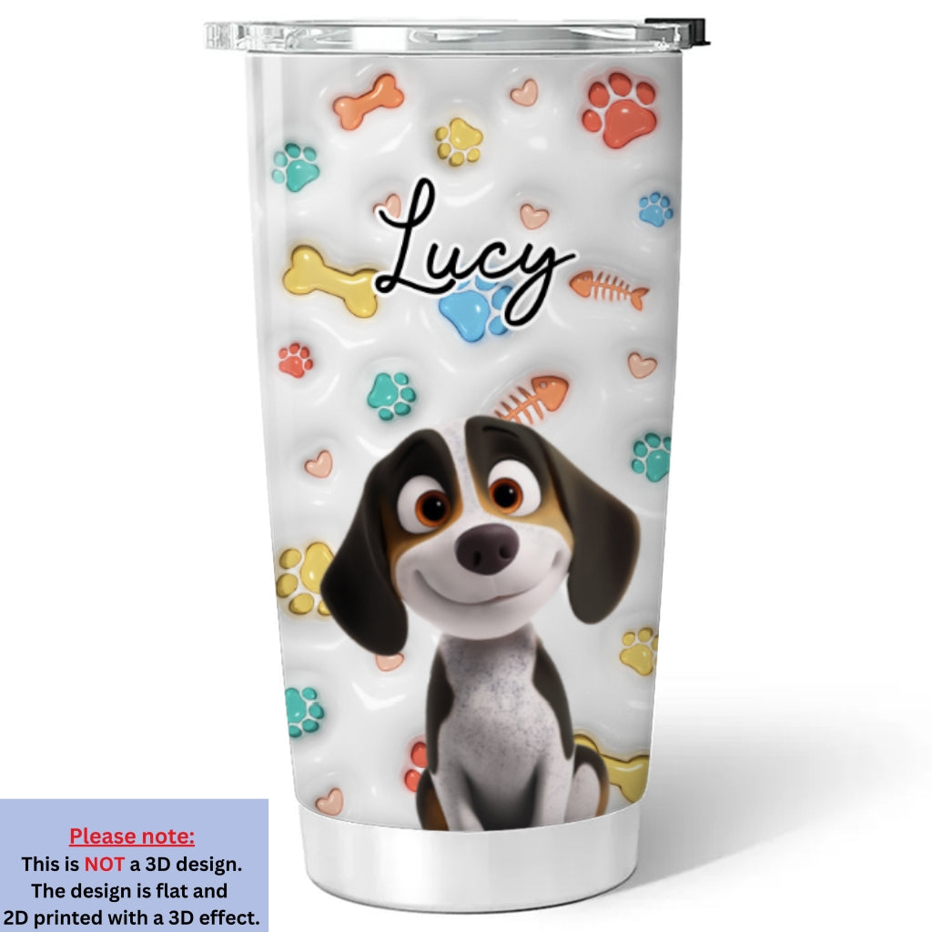 Custom Christmas Birthday Gifts For Pet Lovers • Cute Fur Baby - Personalized 3D Inflated Effect Tumbler