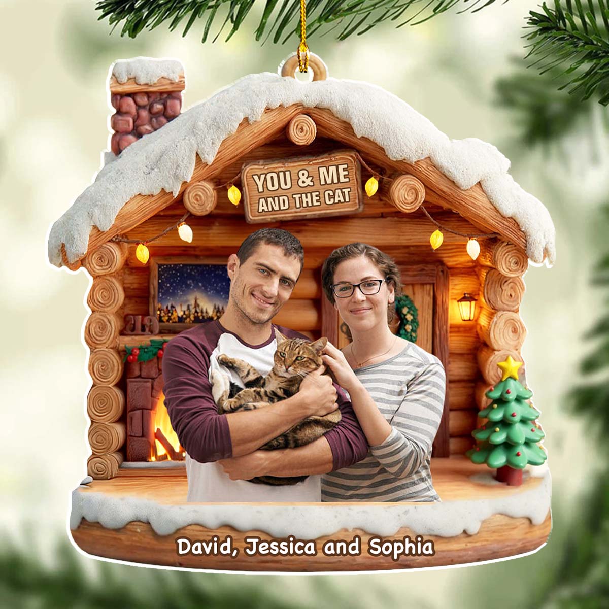 Custom Christmas Decor Home Birthday Gifts For Cat Lovers • Have A Chat Photo - Personalized 3D Effect Acrylic Ornament
