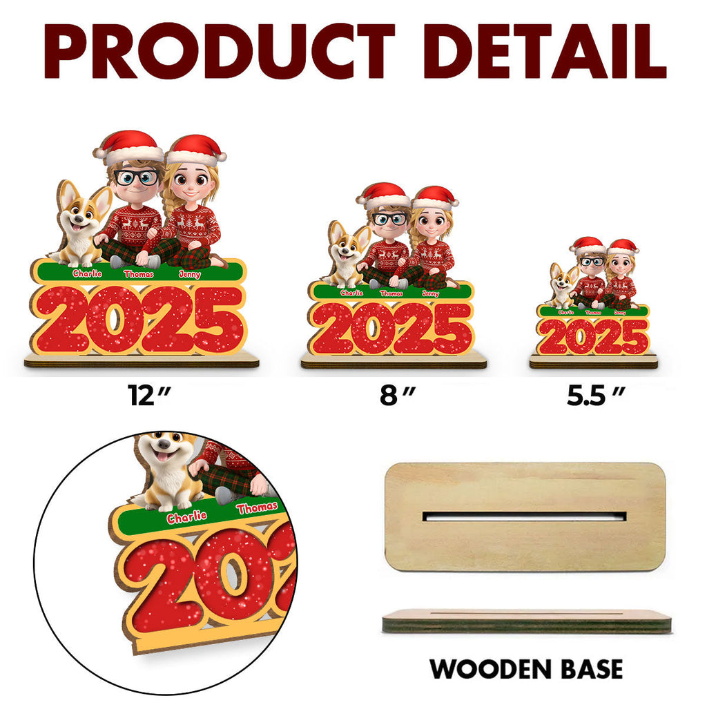 We And Our Dog - Personalized 2-Layer Wood Plaque With Flat Base