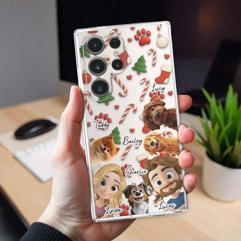 Dog And Couple Cartoon - Personalized Phone Case