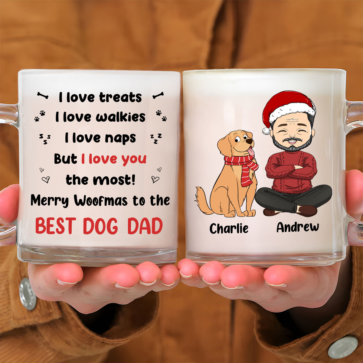 Custom Christmas Birthday Gifts For Dog Lovers • But I Love You The Most - Personalized Glass Mug