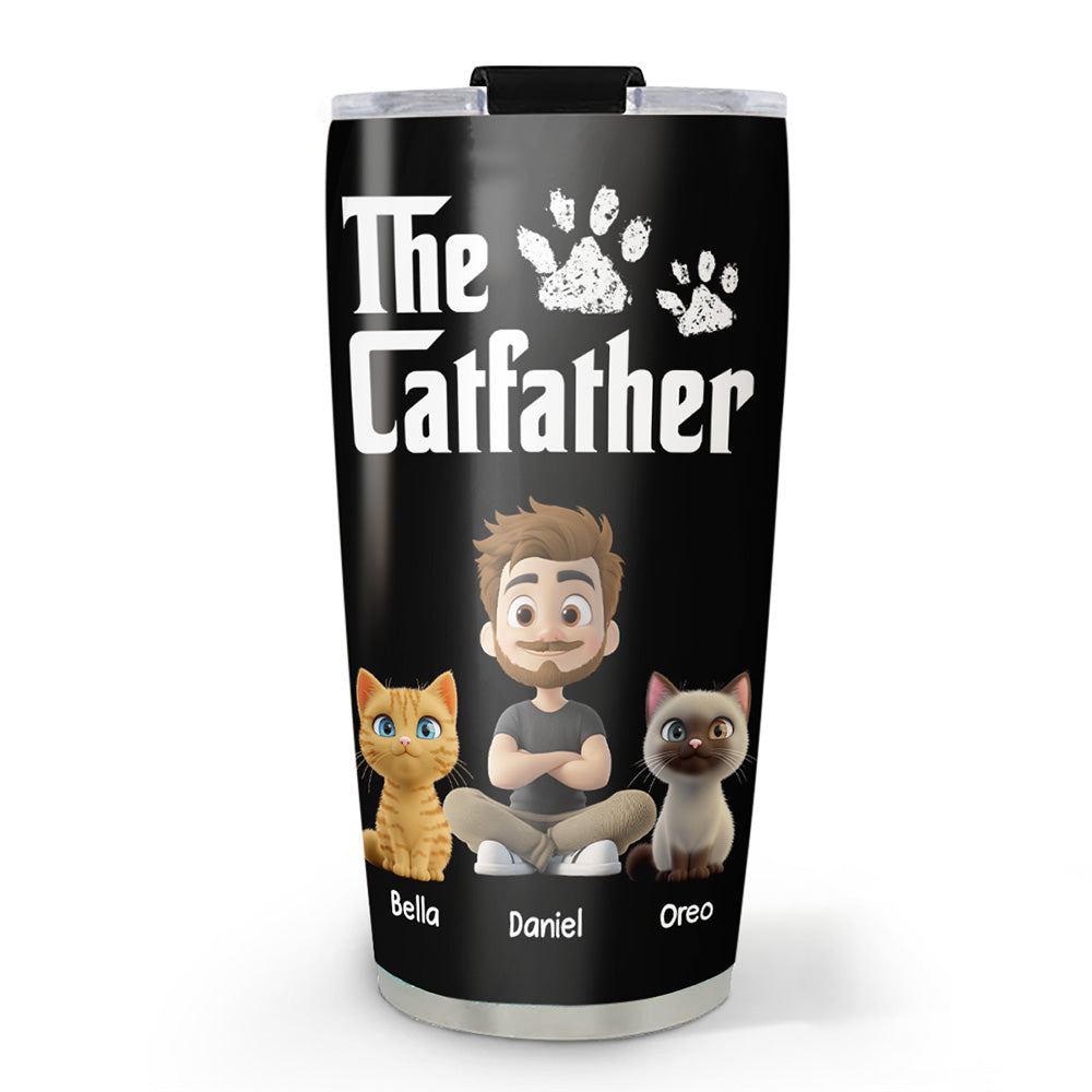 Custom Father's day Birthday Gifts For Cat Dad, Cat Lovers • Cool Cat Father - Personalized Tumbler