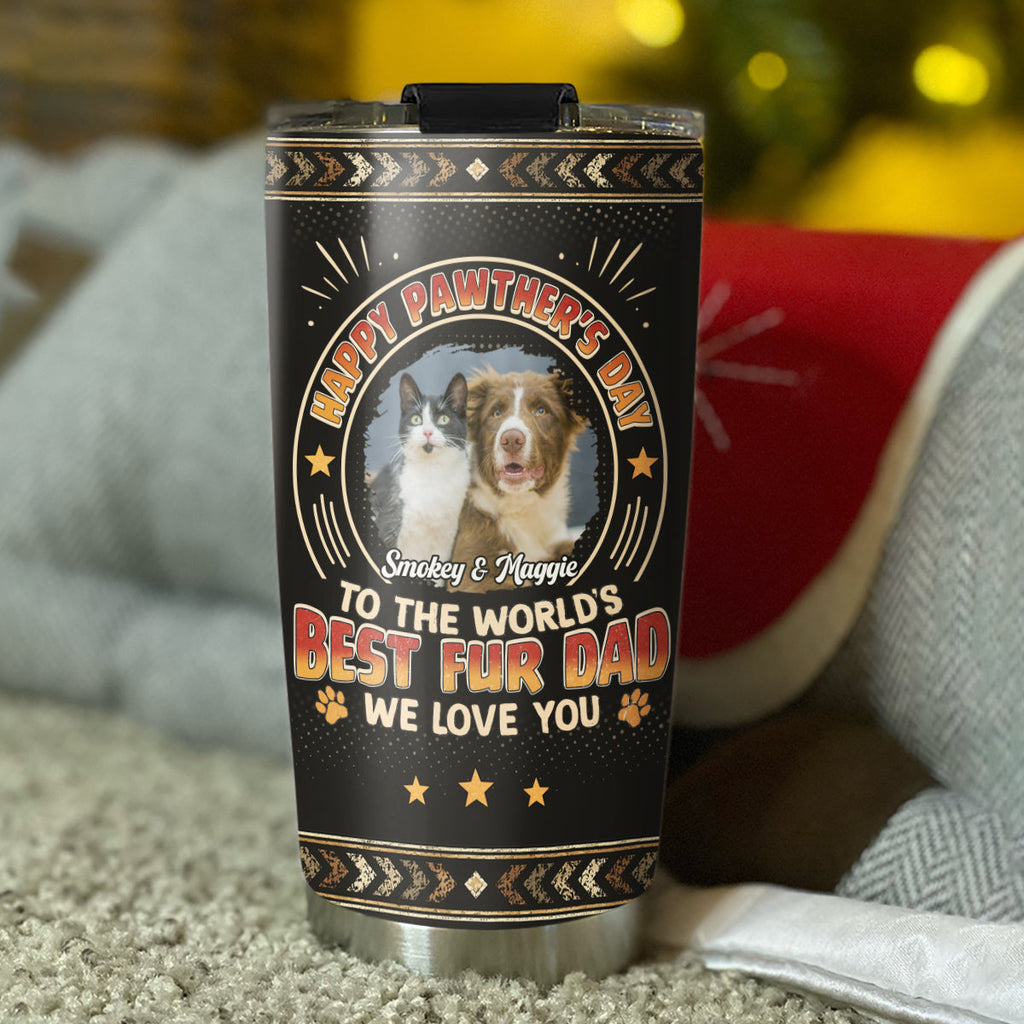 Pawther Day With Pet Dad Photo - Personalized Tumbler