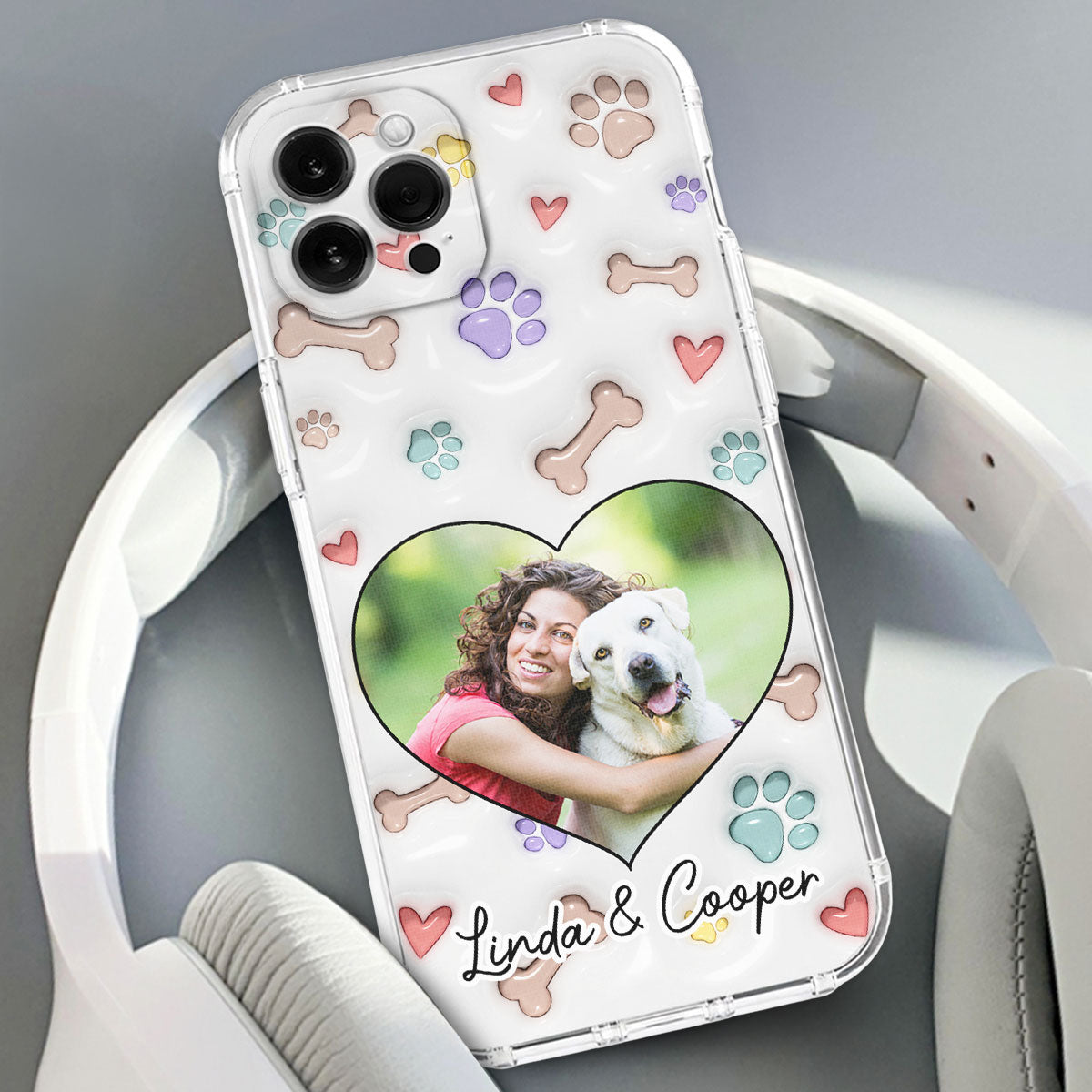 Her Baby Lovely Dogs Ver Photo - Personalized 3D Inflated Effect Phone Case