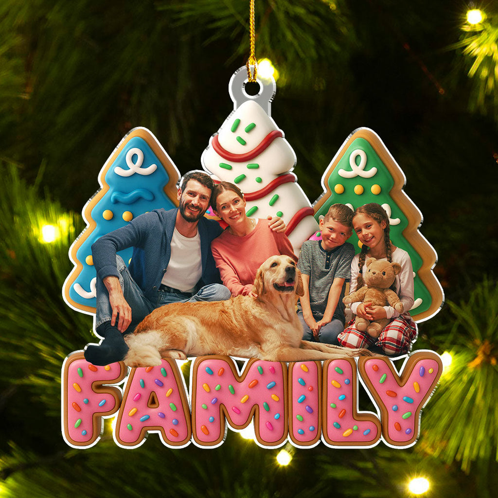 Custom Christmas Decor Home Birthday Gifts For Pet Lovers • Sweet Family Tree Ver Photo - Personalized Acrylic Ornament