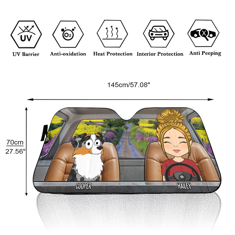 Dogs In My Car - Personalized Car Sunshade