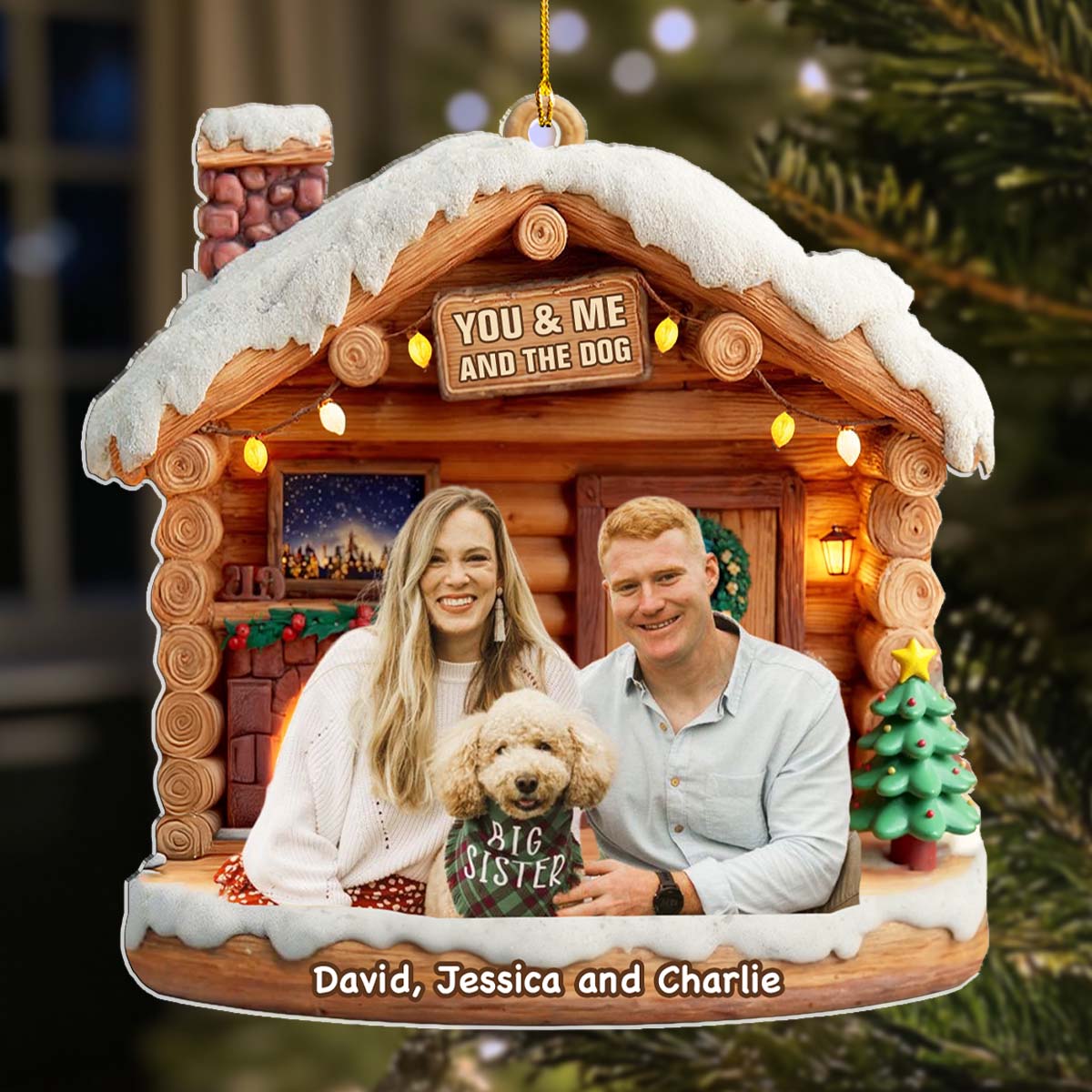 Custom Christmas Decor Home Birthday Gifts For Dog Lovers • Have A Chat With Dogs Photo - Personalized 3D Effect Acrylic Ornament