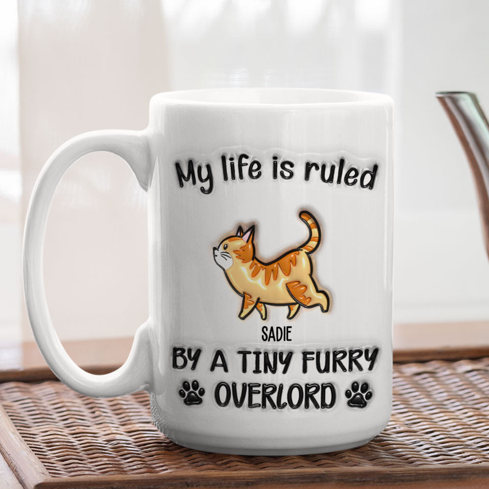 Custom Father's day Birthday Gifts For Cat Dad, Cat Lovers • Your Overlords - Personalized 3D Inflated Effect Mug