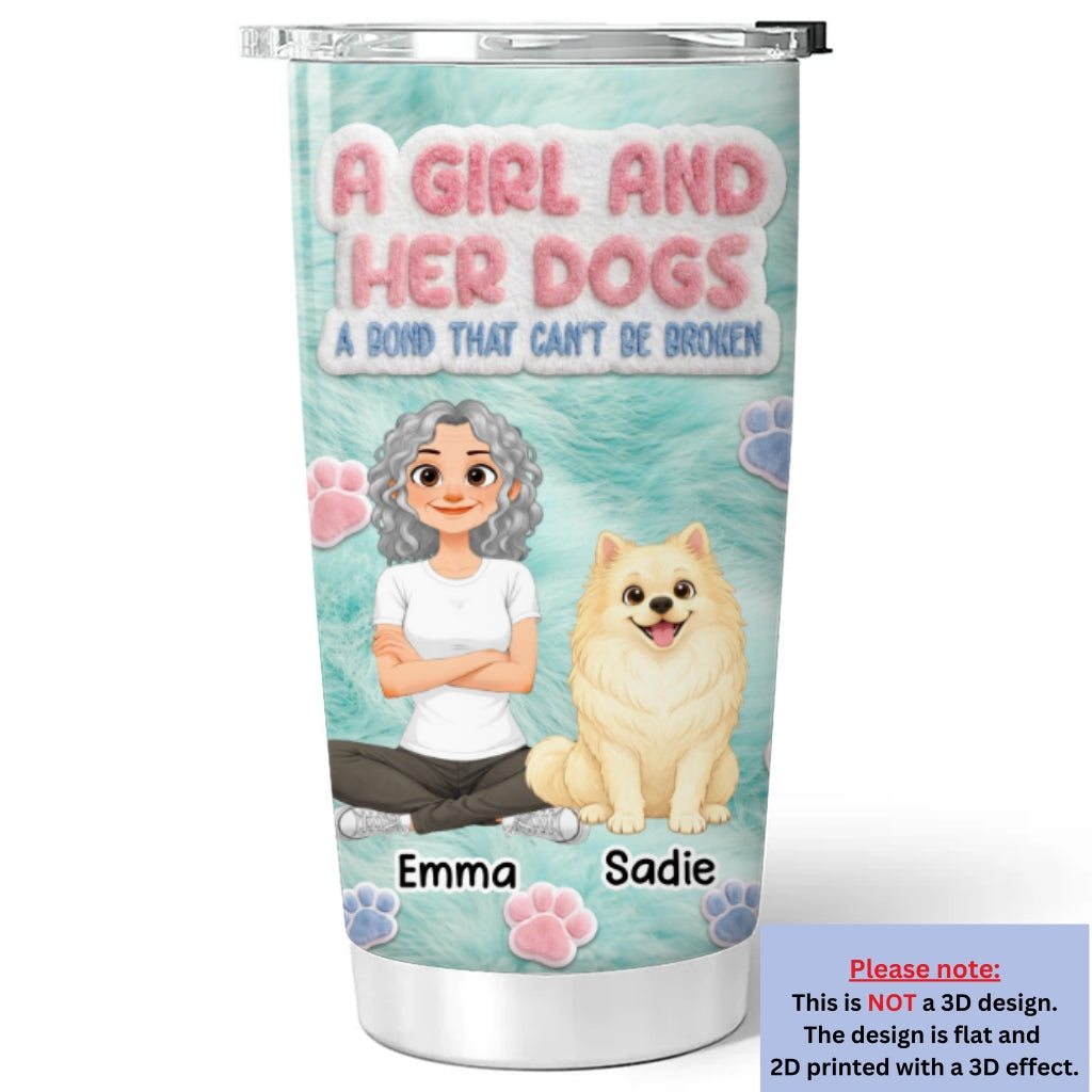 Custom Christmas Birthday Gifts For Dog Mom, Dog Lovers • A Bond - Personalized Tumbler