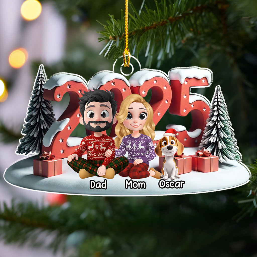 Custom Christmas Decor Home Birthday Gifts For Dog Lovers • Forever As A Family - Personalized Acrylic Ornament