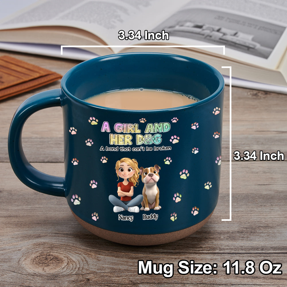Custom Christmas Birthday Gifts For Dog Mom, Dog Lovers • A Girl And Her Dog - Personalized Pottery Mug