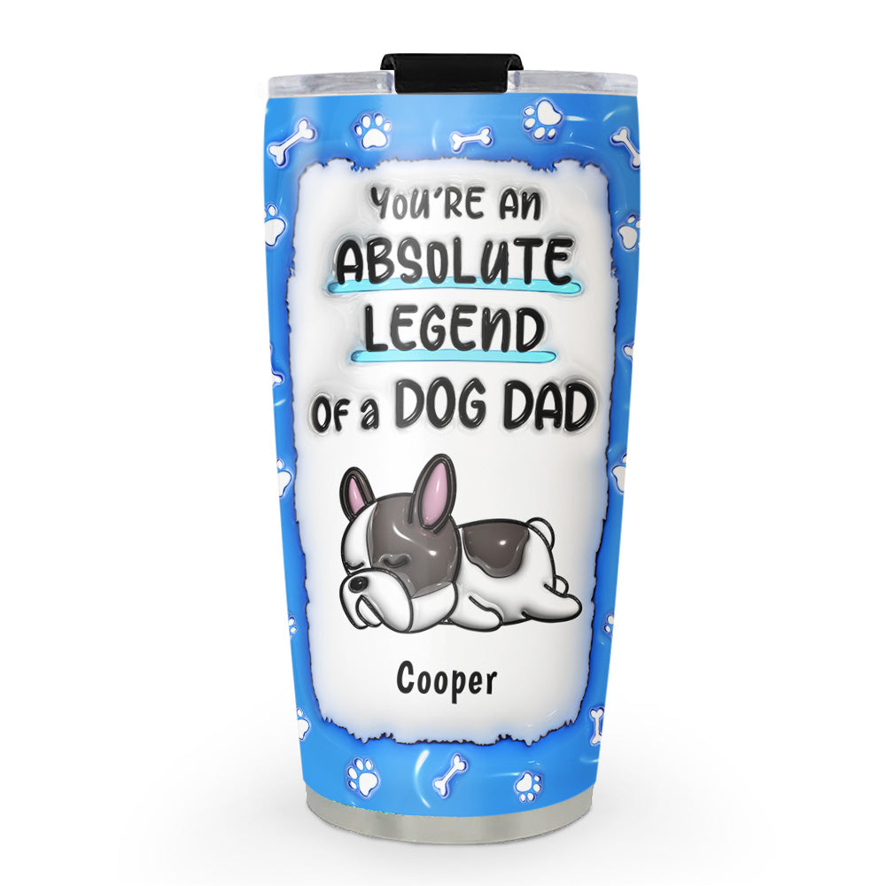 Custom Christmas Birthday Gifts For Pet Lovers • Legend Of A Dog Dad Mom - Personalized 3D Inflated Effect Tumbler