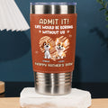 Custom Father's day Birthday Gifts For Dog Dad, Dog Lovers • Admit It Dad - Personalized Leather Tumbler