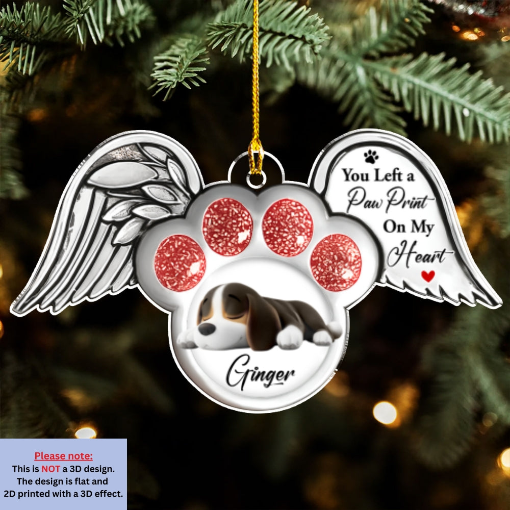 Custom Christmas Memorial Sympathy Gifts For Dogs, Cats • Paw In Heaven - Personalized Acrylic Ornament