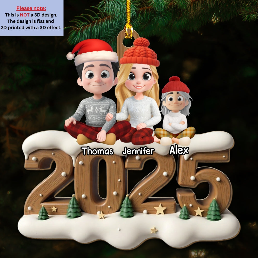 As A Family With Fur Babies Extended Ver - Personalized 3D Effect Wood Ornament