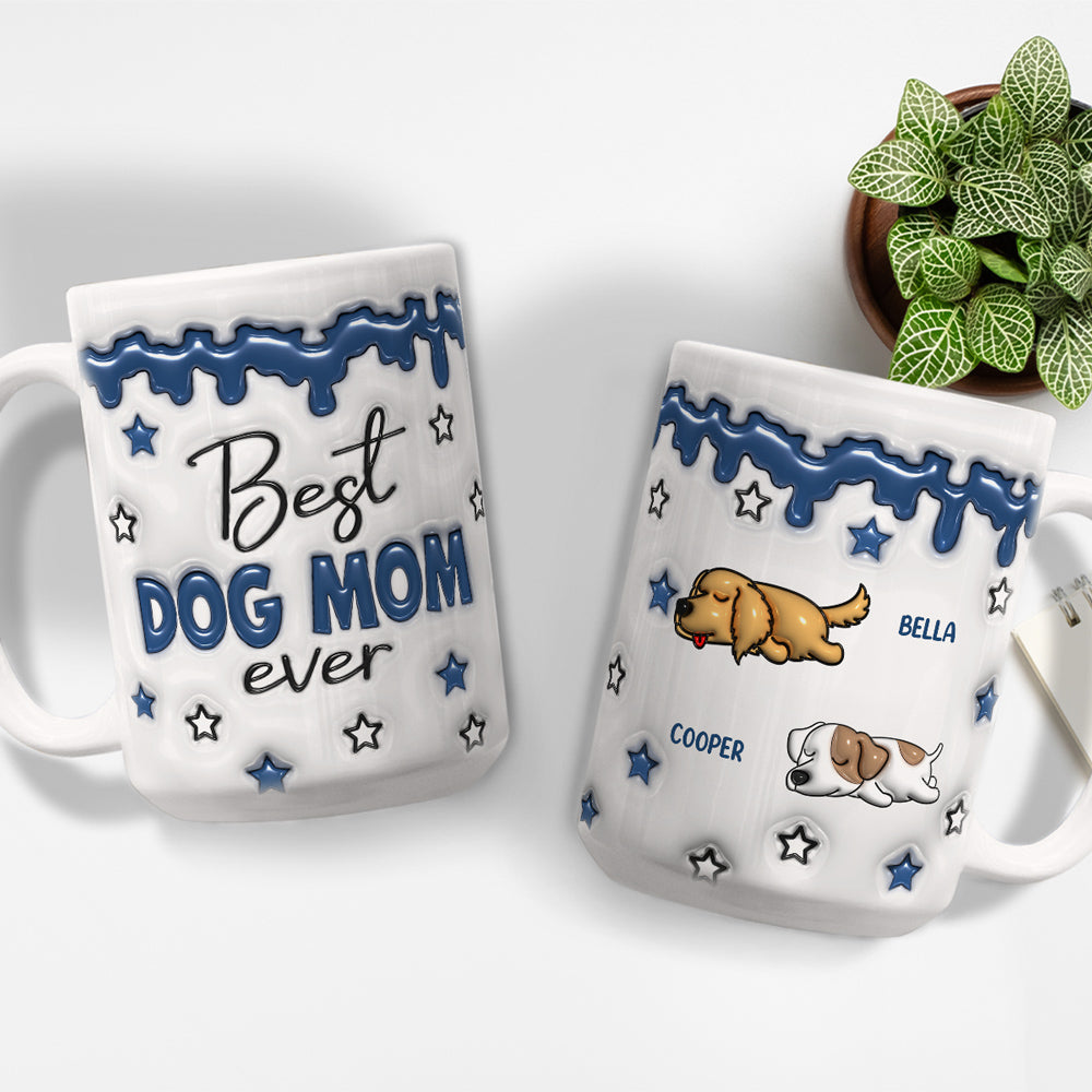 Custom Christmas Birthday Gifts For Dog Lovers • Best Dog Parents - Personalized 3D Inflated Effect Mug