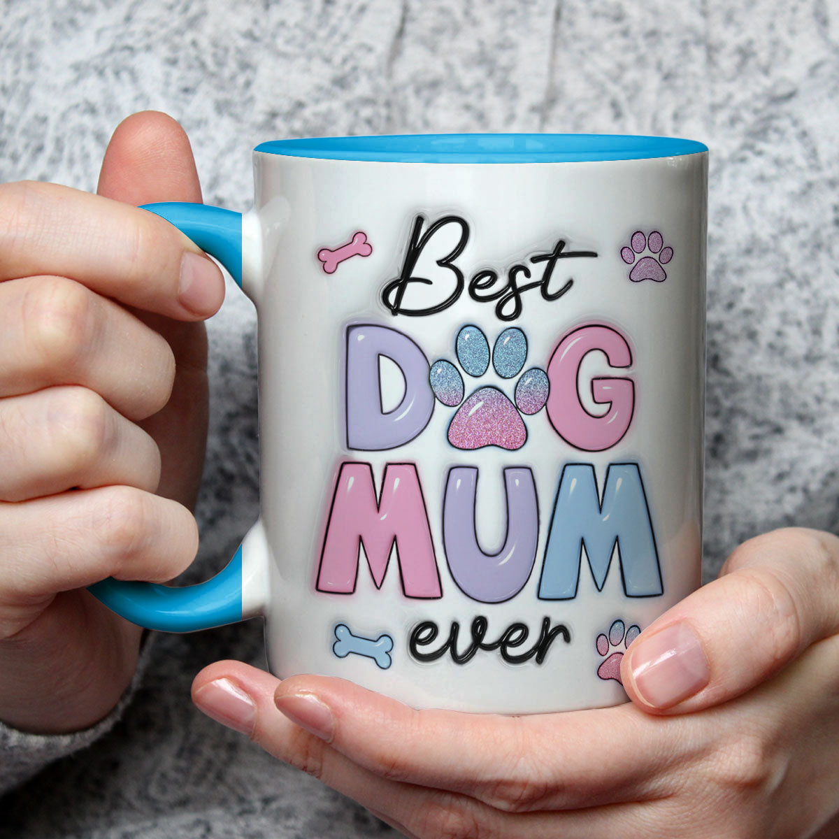 Custom Mother's day Birthday Gifts For Dog Mom, Dog Lovers • Best Dog Mom - Personalized 3D Inflated Effect Accent Mug