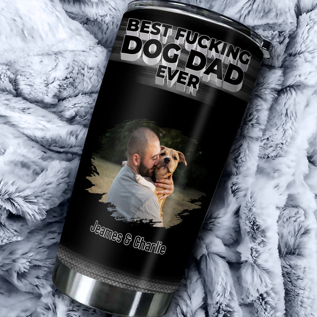 Custom Photo Christmas Birthday Gifts For Dog Dad, Dog Lovers • Such A Dog Dad Photo - Personalized Tumbler