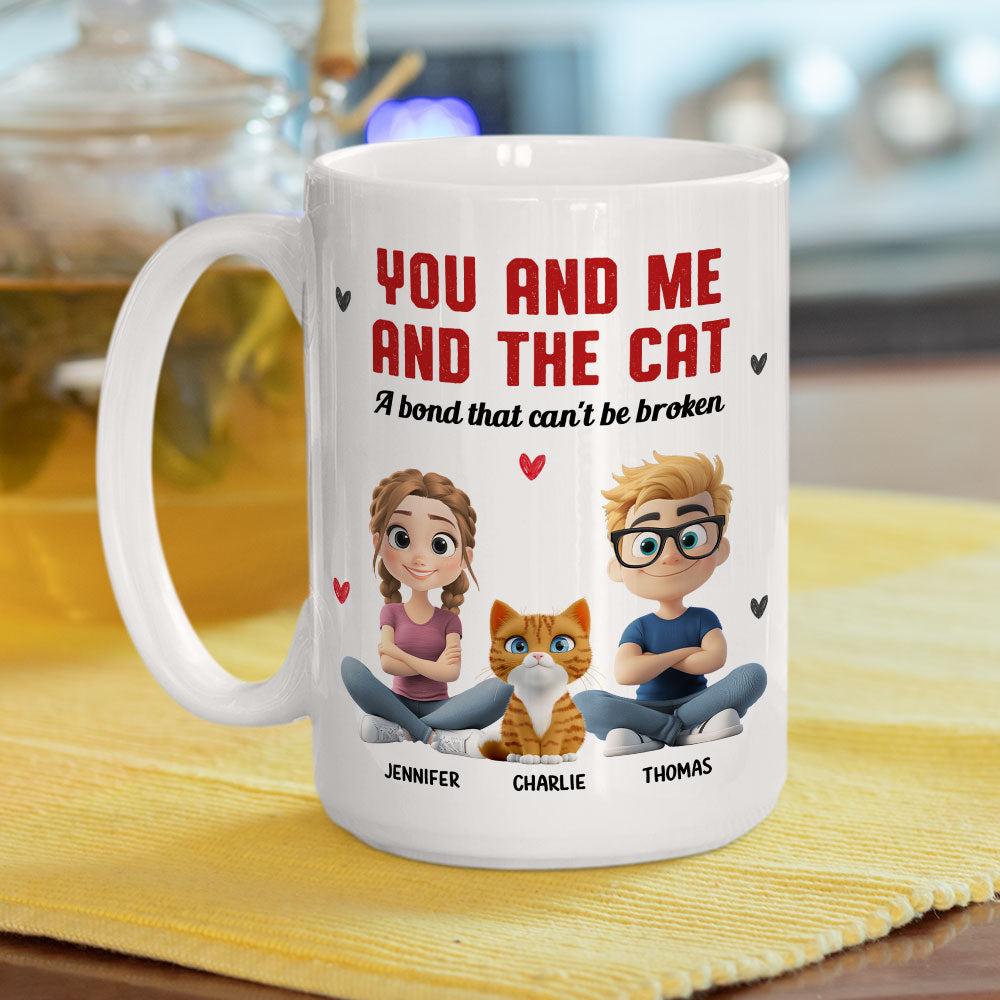 Custom Christmas Birthday Gifts For Cat Lovers • You Me And The Cat - Personalized Coffee Mug