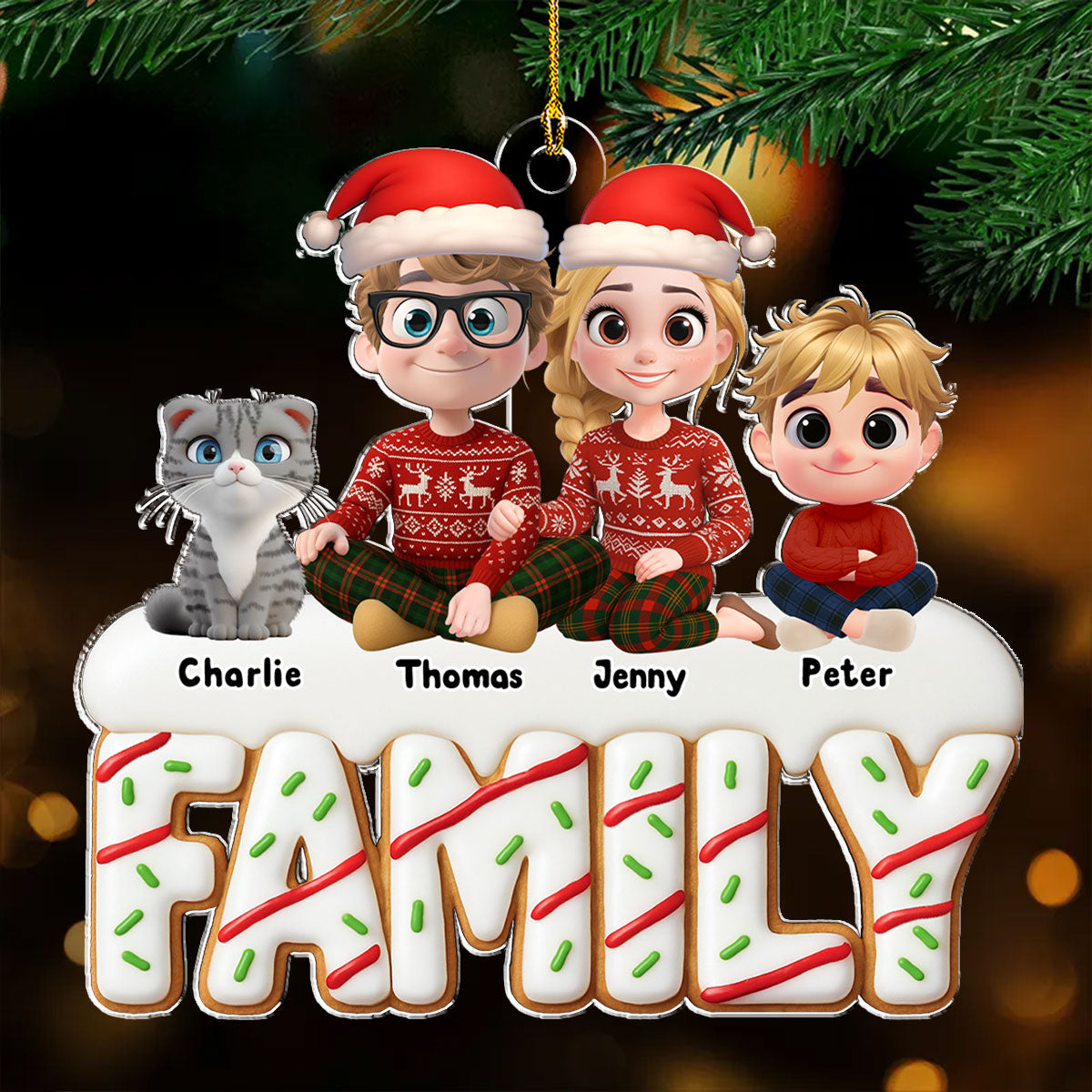 Custom Christmas Decor Home Birthday Gifts For Cat Lovers • What A Sweetest Christmas - Personalized Acrylic Ornament