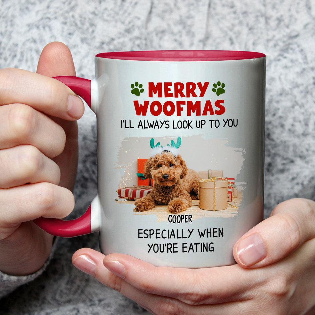 Custom Photo Christmas Birthday Gifts For Dog Lovers • Especially When You Are Eating Christmas Photo - Personalized Accent Mug