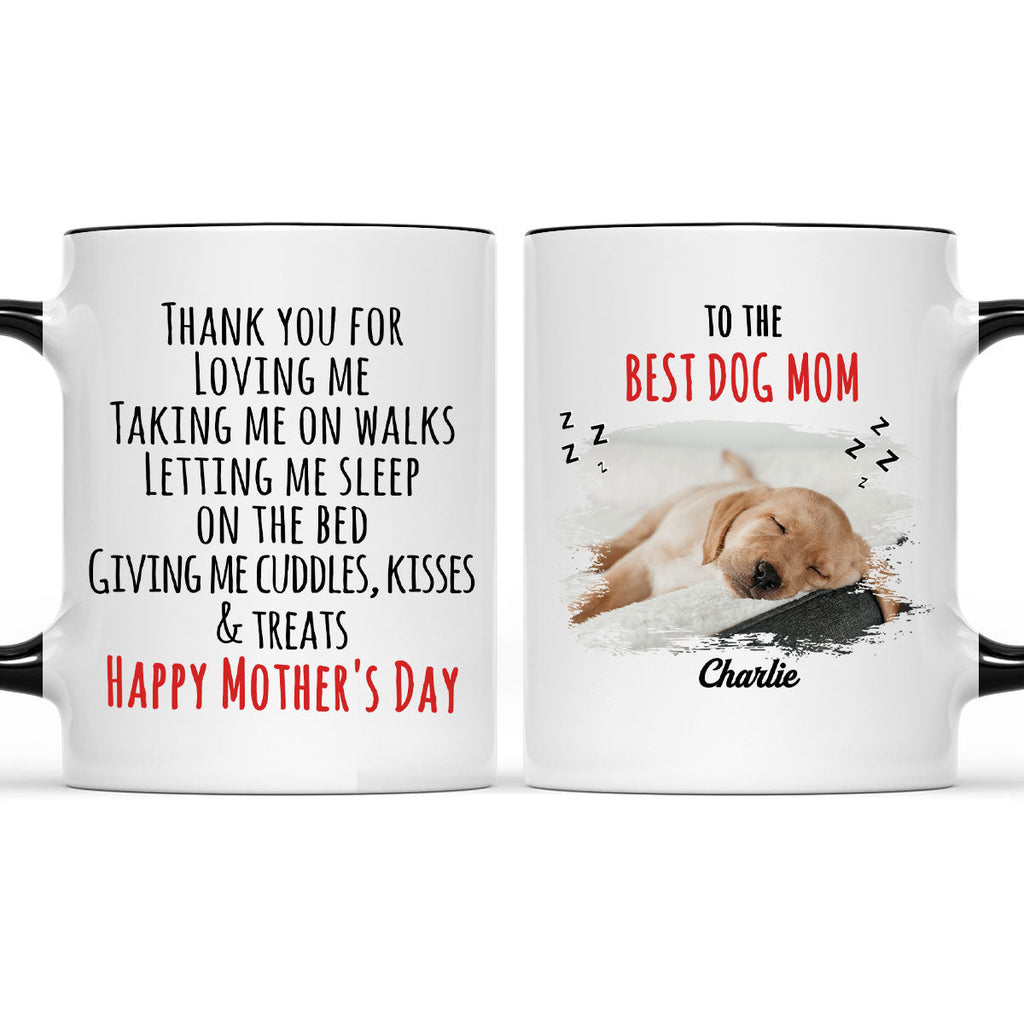Custom Photo Mother's Father's day Birthday Gifts For Dog Lovers • Kisses And Treats Photo - Personalized Accent Mug
