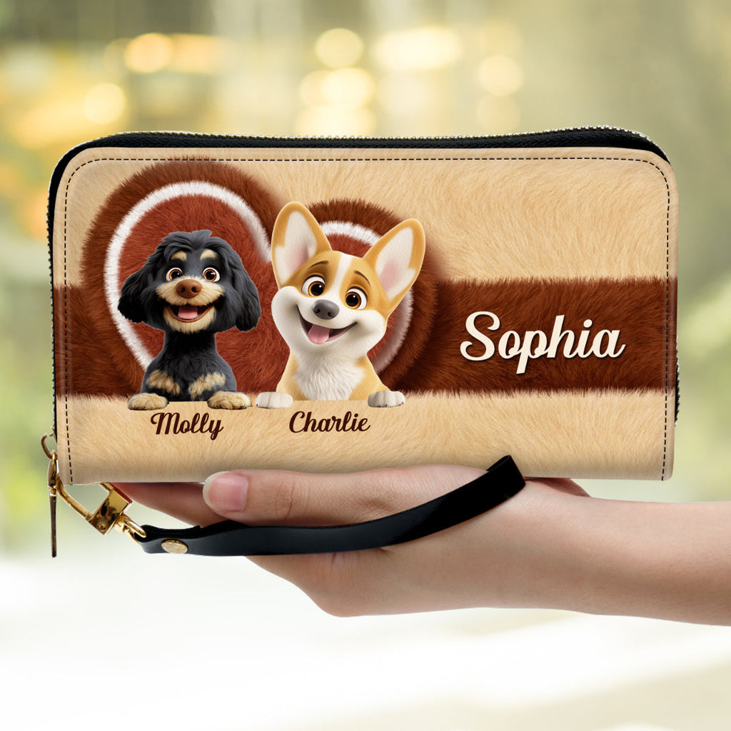 Funny Stuffy Dogs - Personalized Leather Wallet