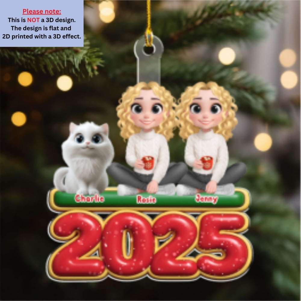 Custom Christmas Decor Home Birthday Gifts For Cat Lovers • We And Our Cat Version 2 - Personalized Acrylic Ornament