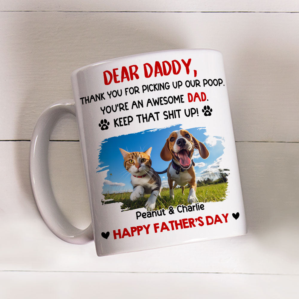 Custom Photo Father's day Birthday Gifts For Pet Dad, Pet Lovers • Awesome Dad Photo - Personalized Coffee Mug